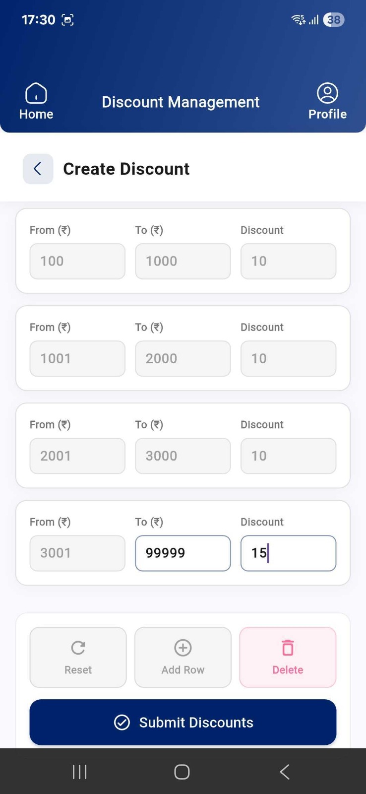 Payzo — Discount Management