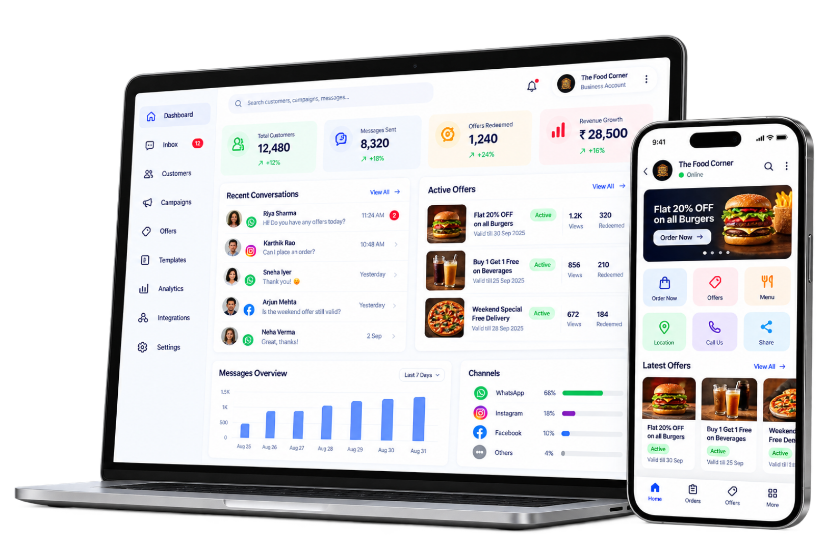 Payzo dashboard on desktop and mobile